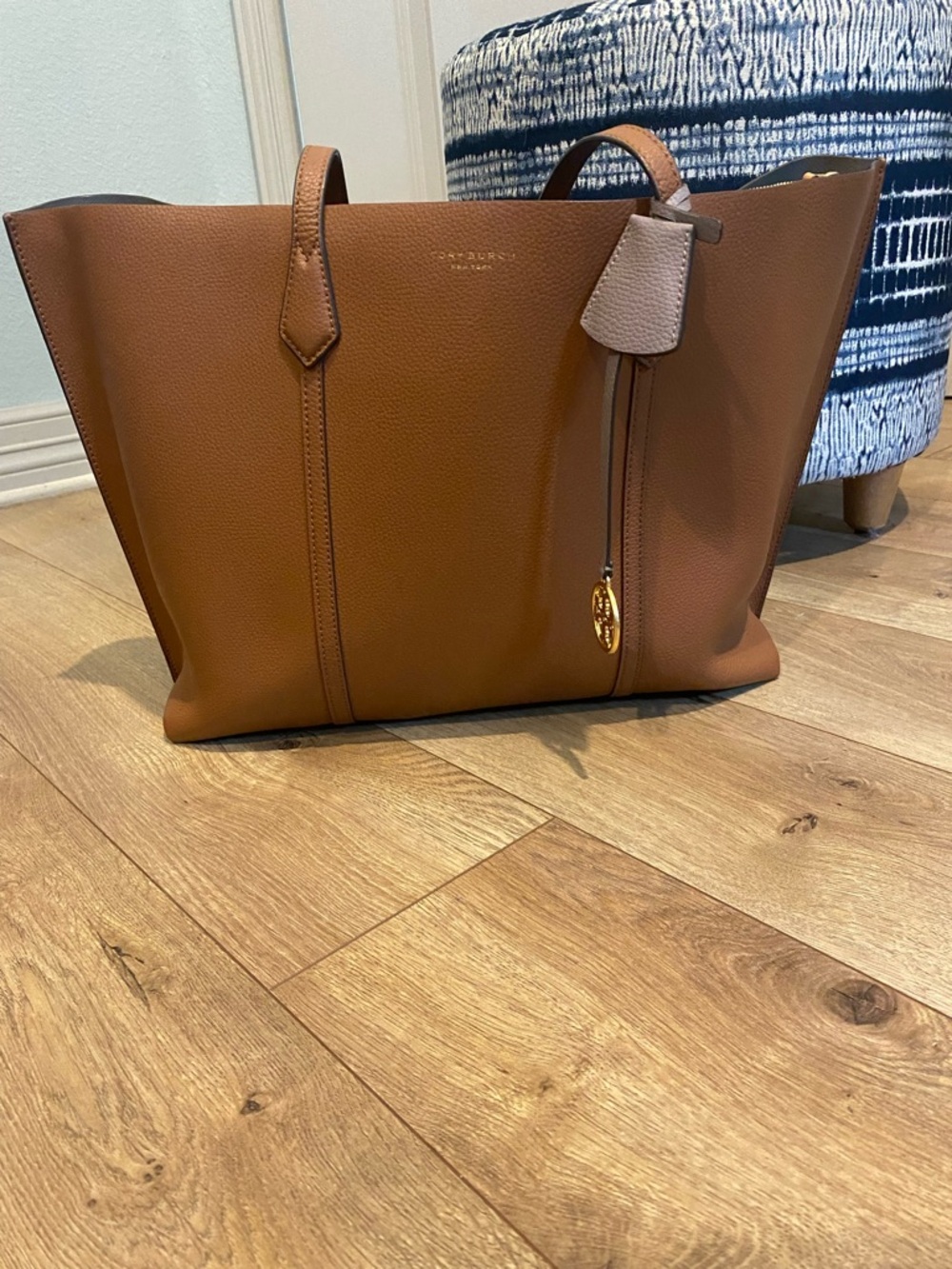 Tory Burch Tan Brown Pebbled Leather Tote